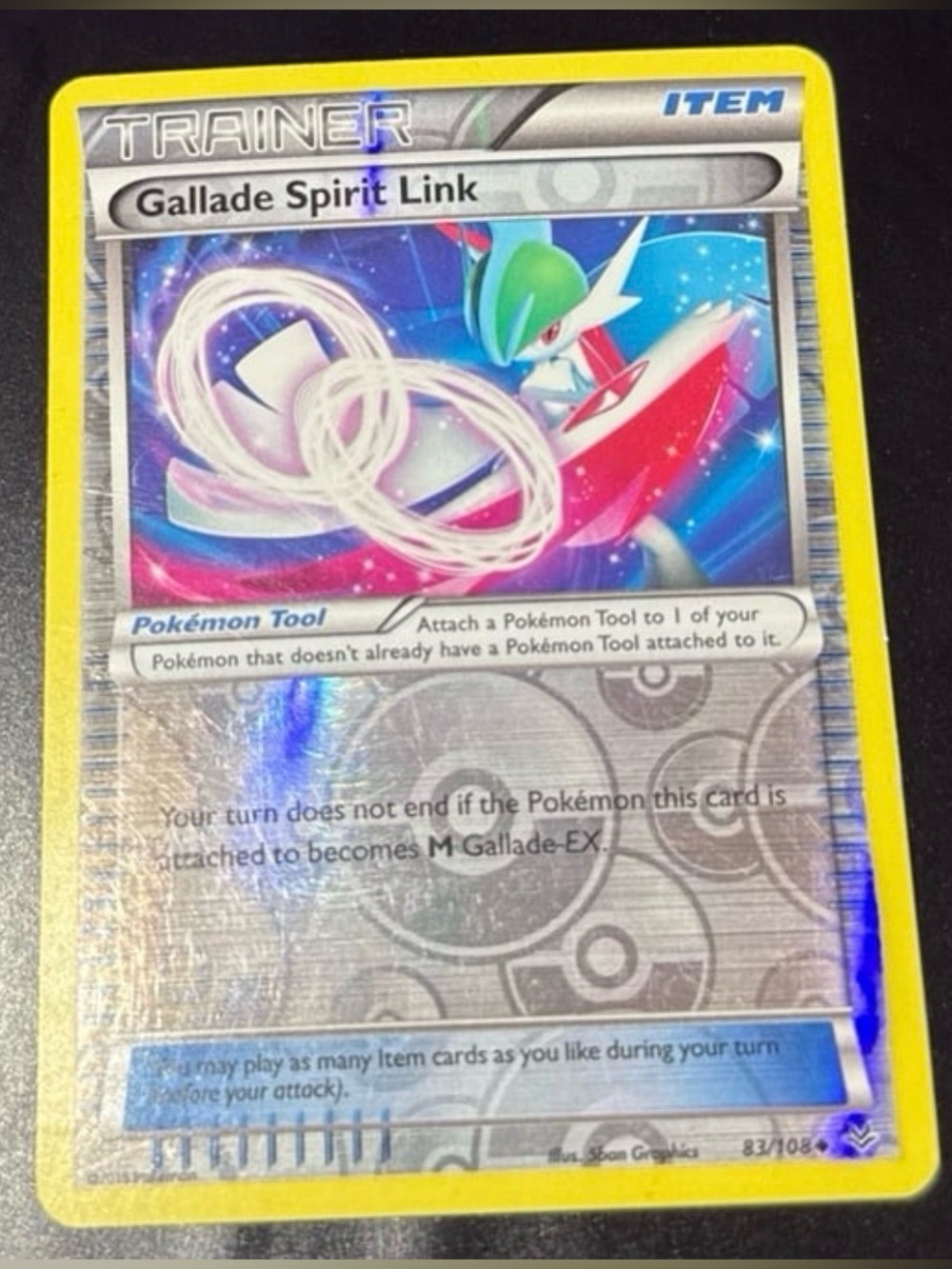 Gallade Spirit Link 83/108 rare reverse HoloFoil roaring skies XY 2015 released